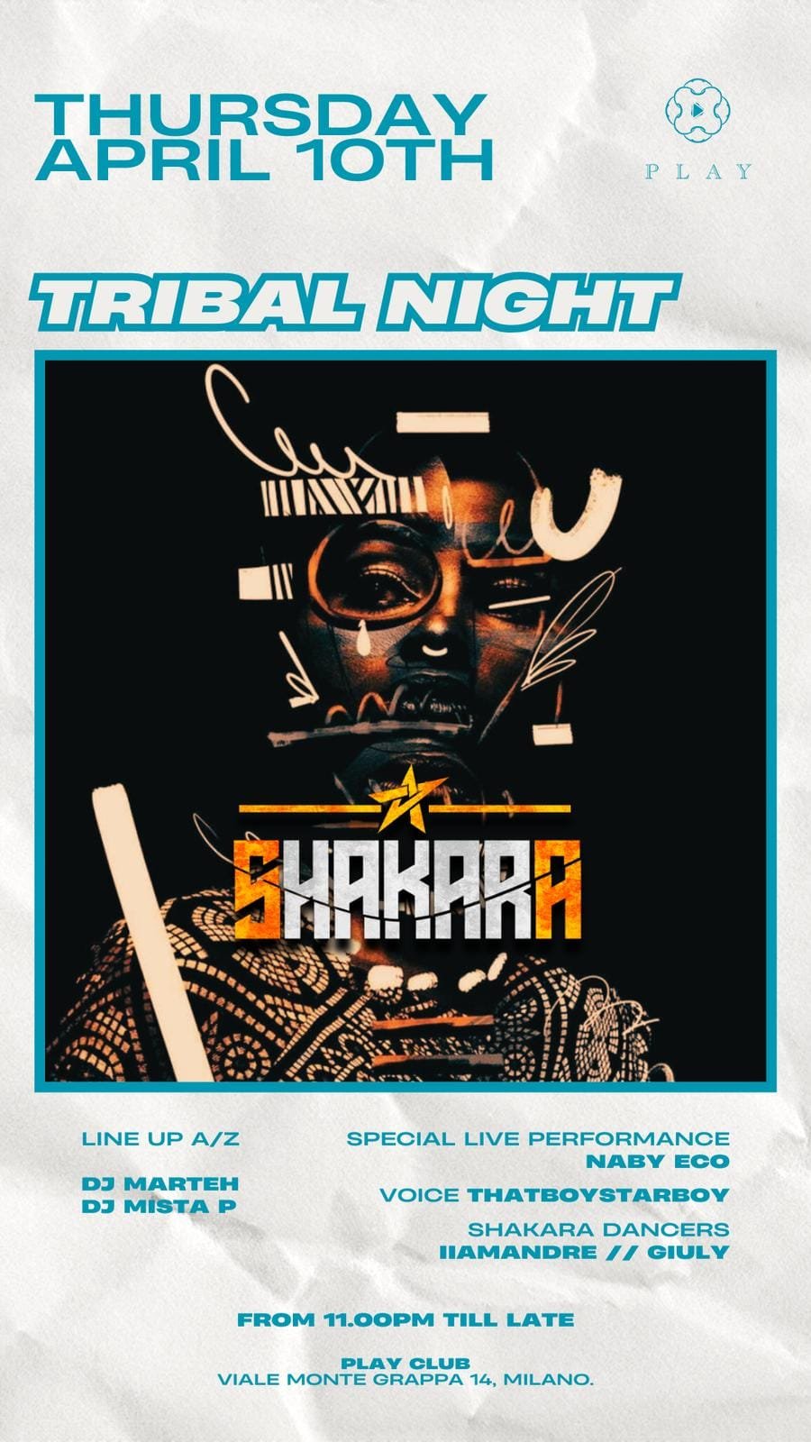 Play Club Milano - Tribal night - Giovedi 10 Aprile 2025 Play Club Milano - Tribal night - Giovedi 10 Aprile 2025