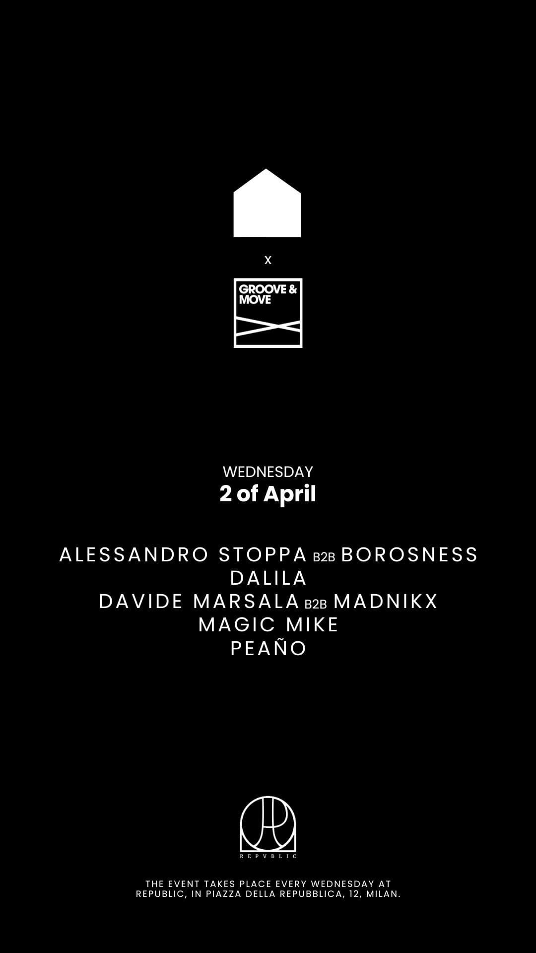 Republic Milano - Home x Groove & Movie - Mercoledi 2 Aprile 2025 Republic Milano - Home x Groove & Movie - Mercoledi 2 Aprile 2025