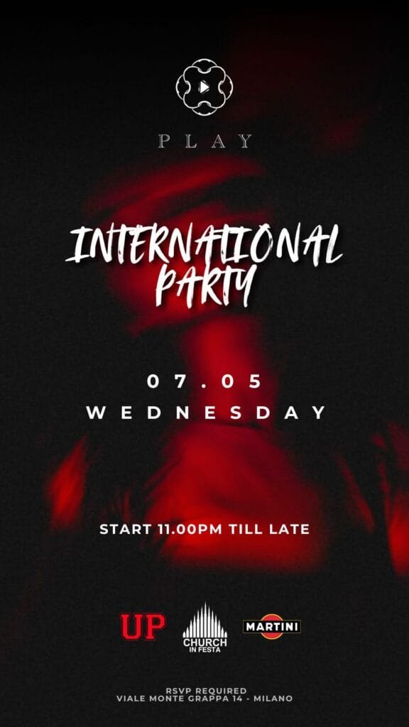 Play Club Milano - International Party - Mercoledi 7 Maggio 2025 Play Club Milano - International Party - Mercoledi 7 Maggio 2025