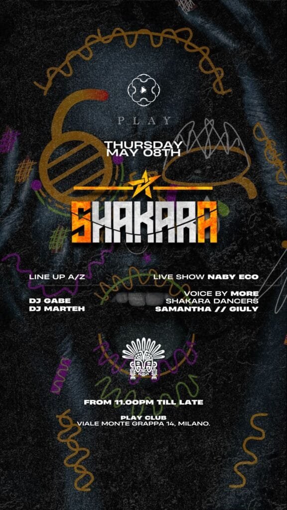 Play Club Milano - Shakara - Giovedi 8 Maggio 2025
